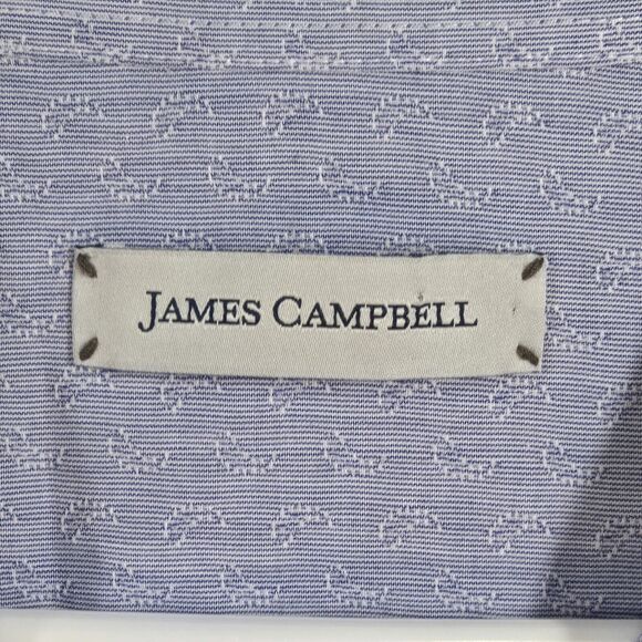 James Campbell XL Mens Shirt Blue Short Sleeve Cotton Casual Button Up - Picture 2 of 12